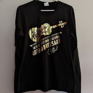 Long Sleeve Tee Gold Foil Design The Devil Went Down To Georgia